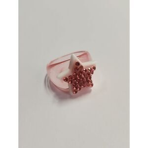 Sparklemuse Acrylic Star Rhinestone Ring Size 8